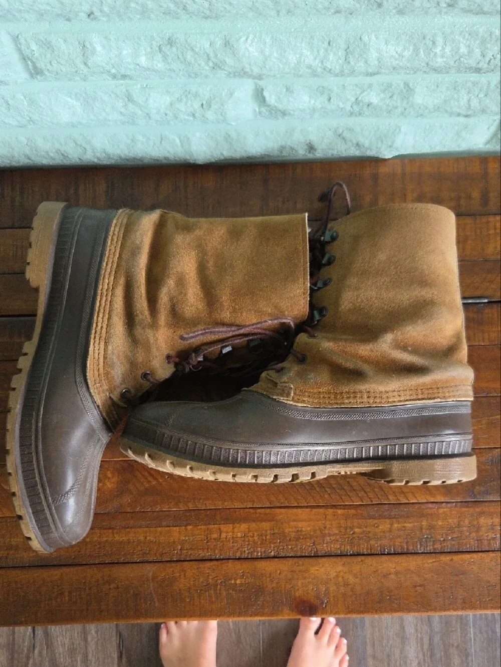 Sorel Brown Lace-Up Work Winter Boots Size Mens 10